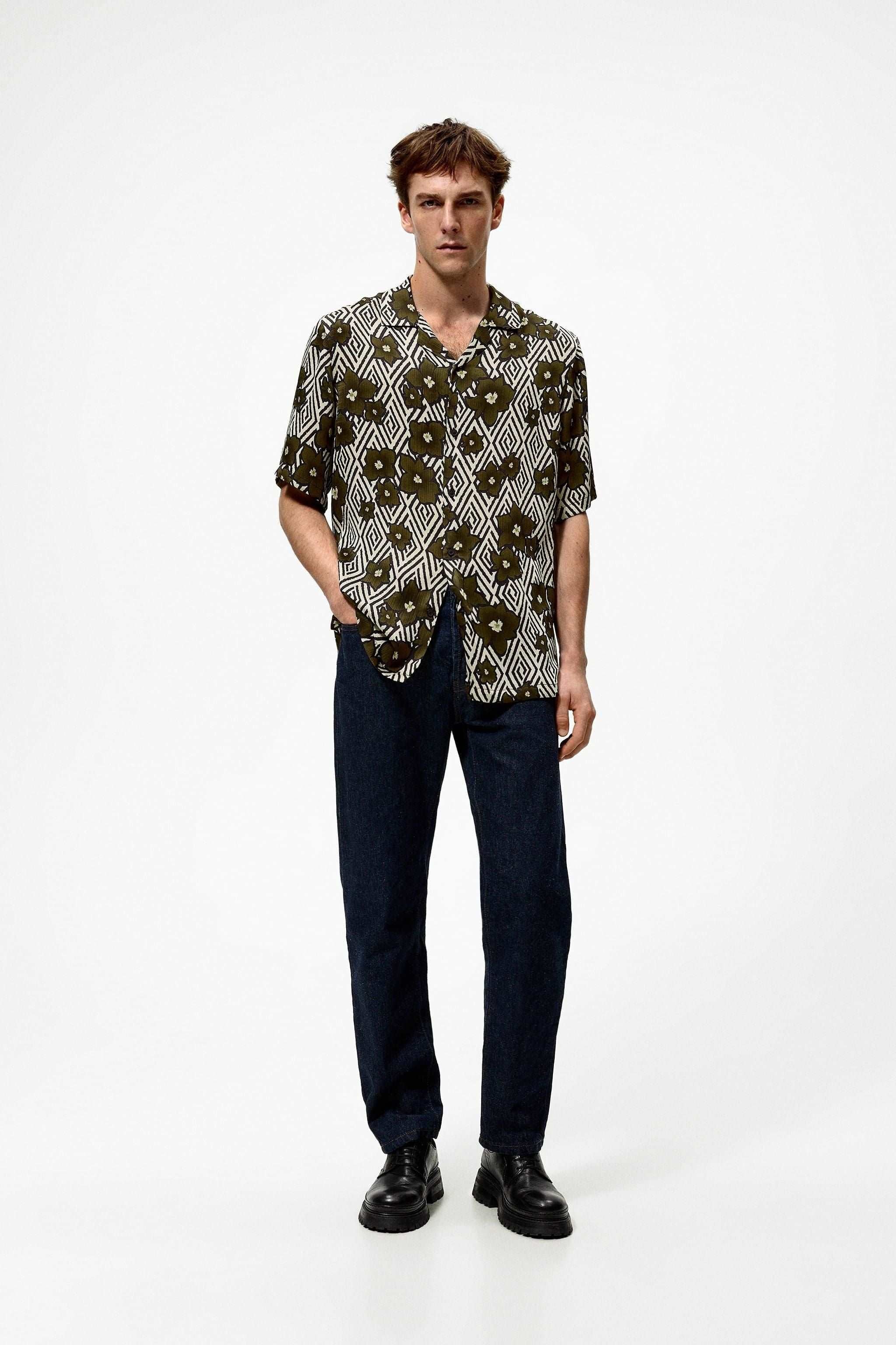 Men's Printed Cotton Half Shirts