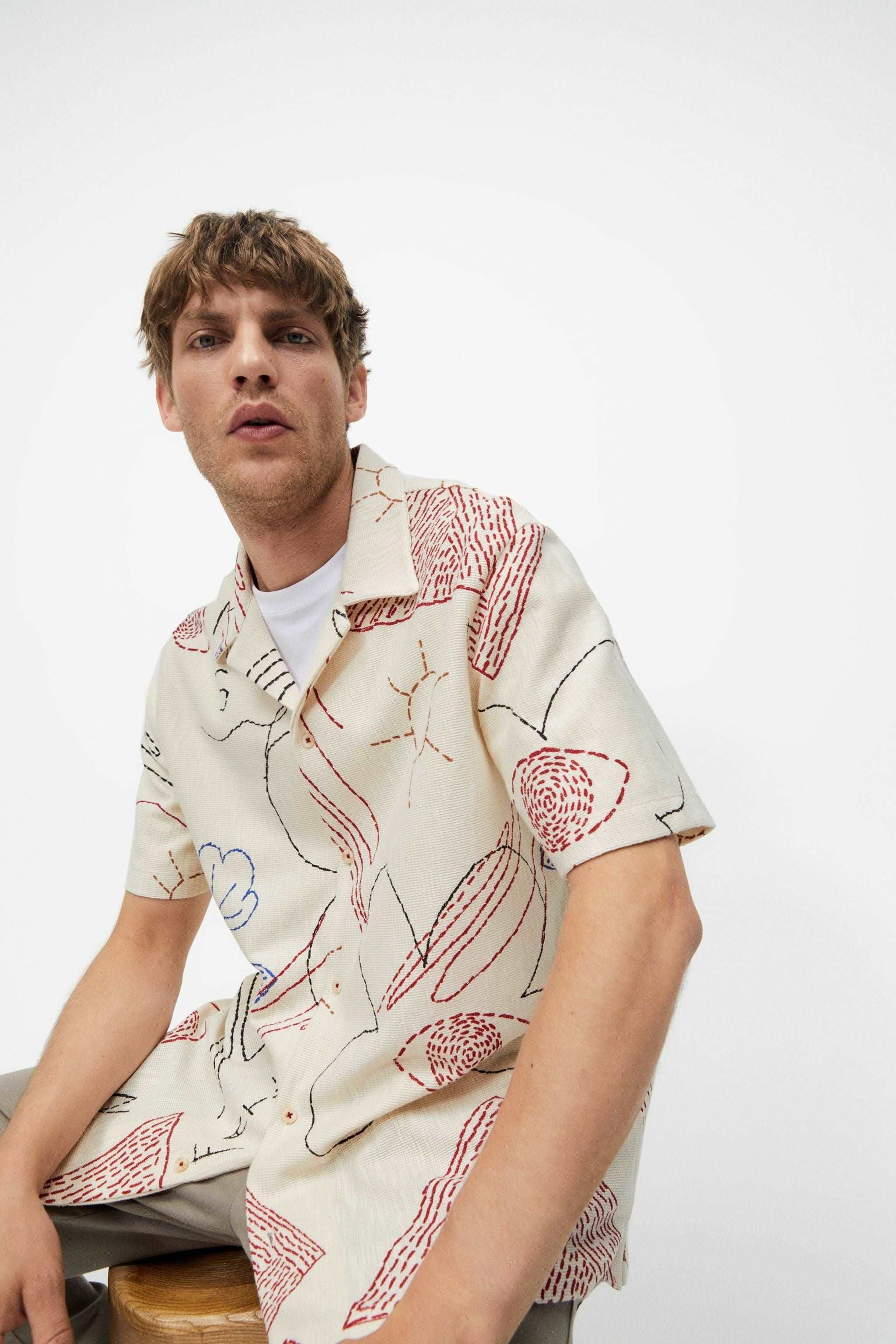 Men's Printed Cotton Half Shirts