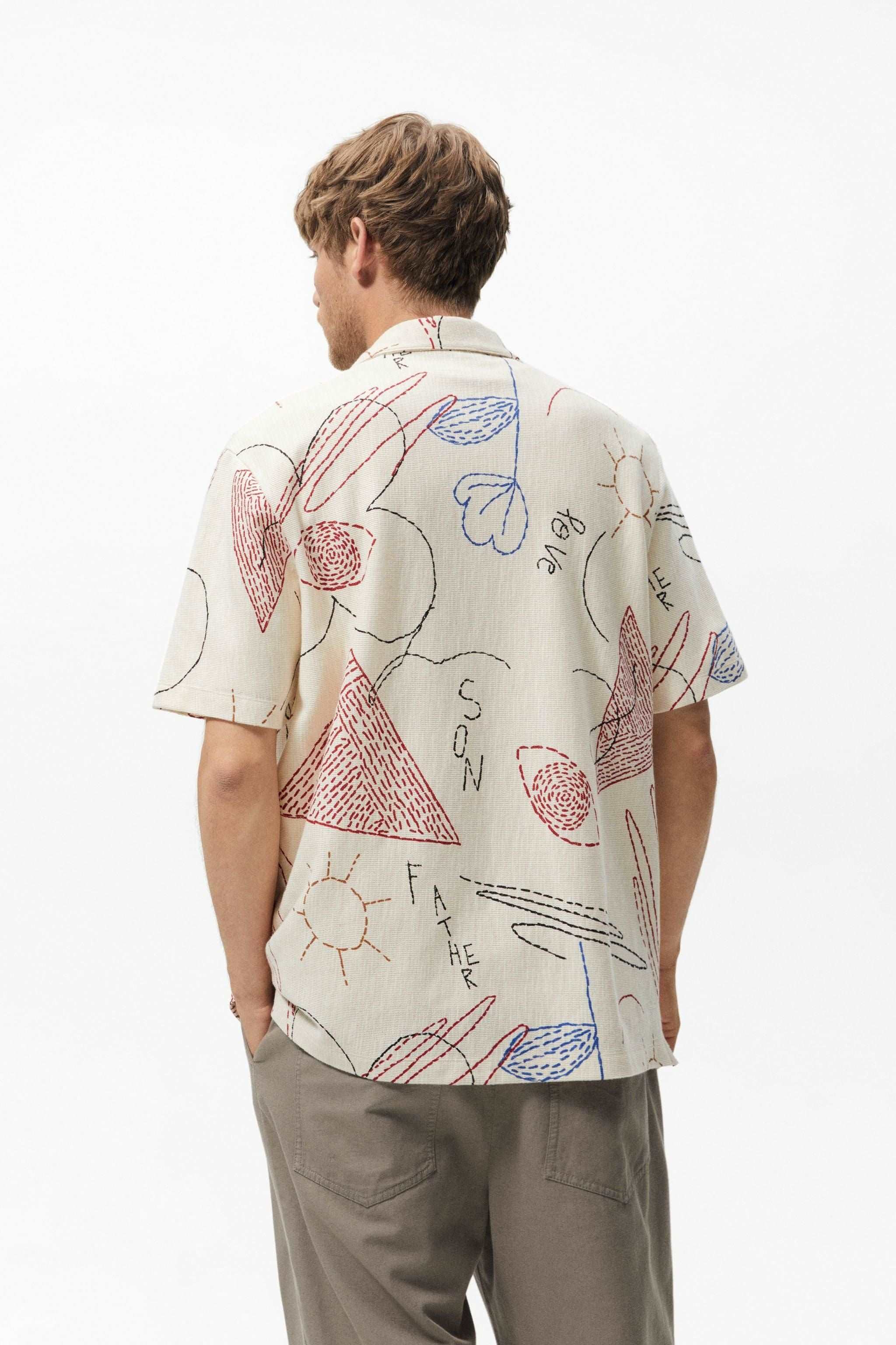 Men's Printed Cotton Half Shirts