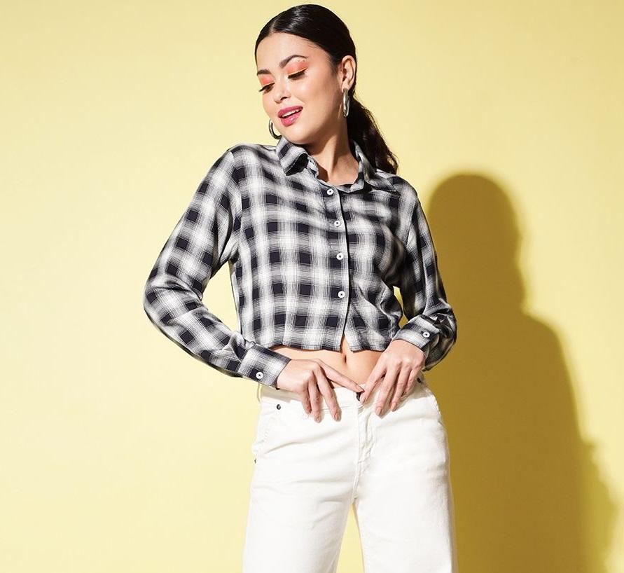 Trend Arrest Women's Rayon Checkered Shirt