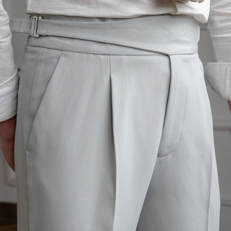 Men's High Waist Straight Retro Naples Trousers