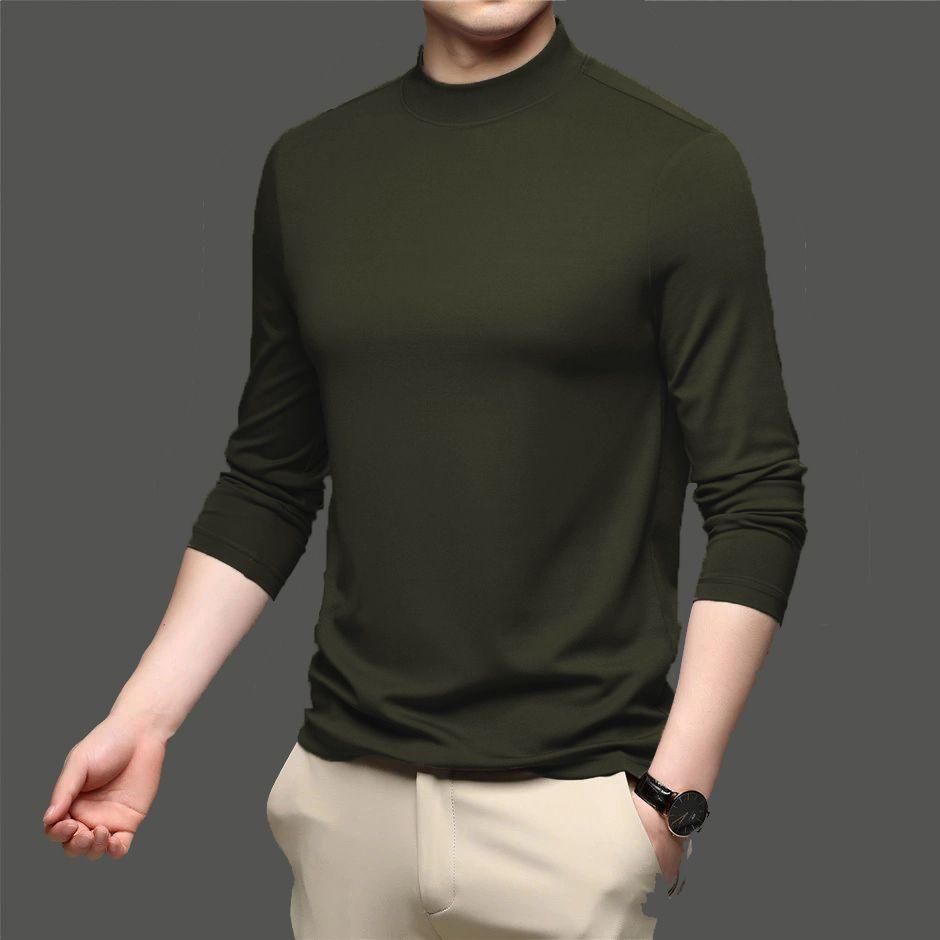 Polyester Solid Full Sleeves Mens Stylish Neck T-Shirt Pack Of 3