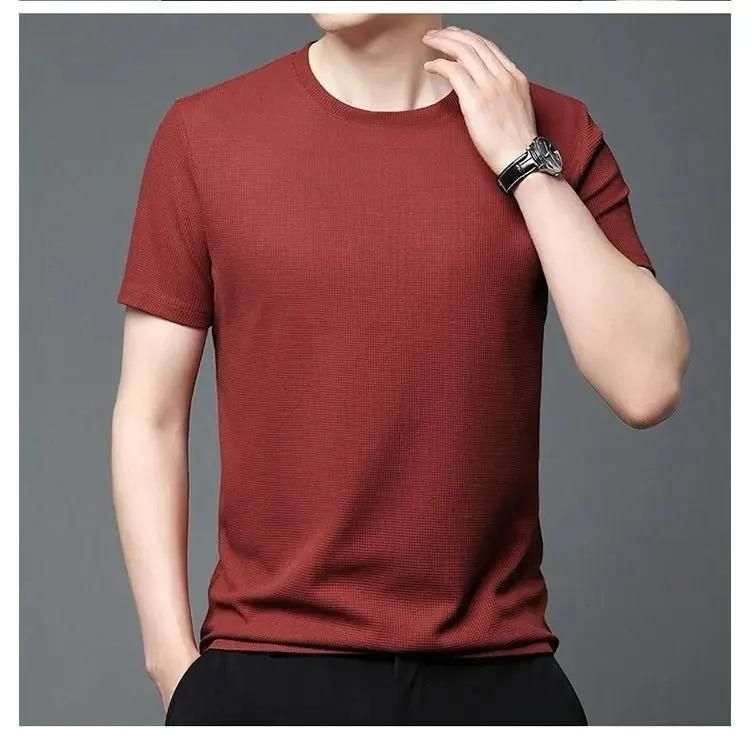 Men 4 Way Strecthable Round Neck T-shirt