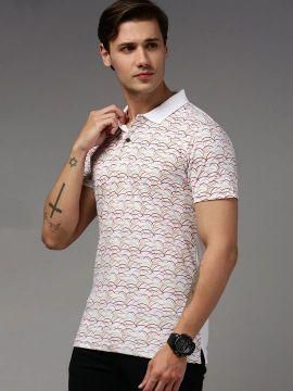 Kryptic Cotton Printed Half Sleeves Mens Polo T-Shirt